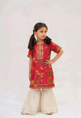Red silk floral