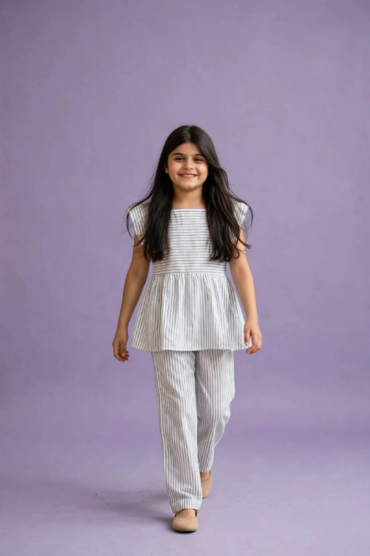 Linear White Co-ord Set