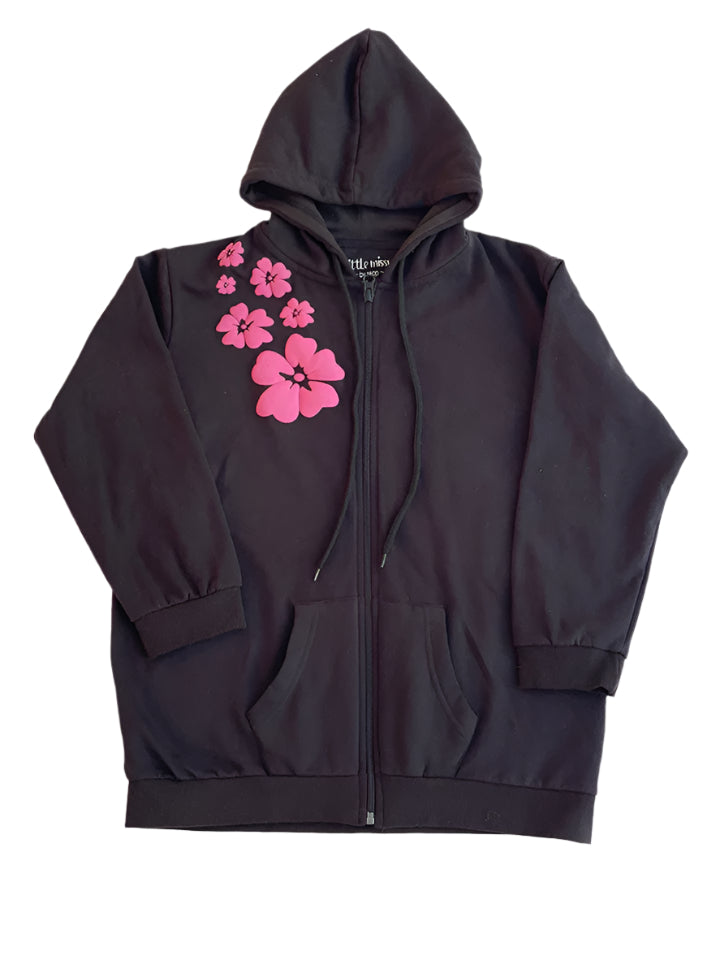 Black Floral Hoodie