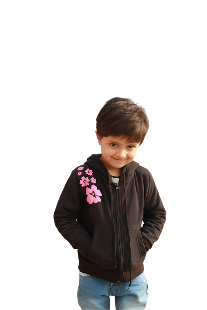 Black Floral Hoodie