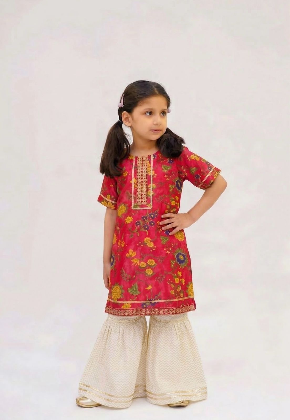 Red silk floral